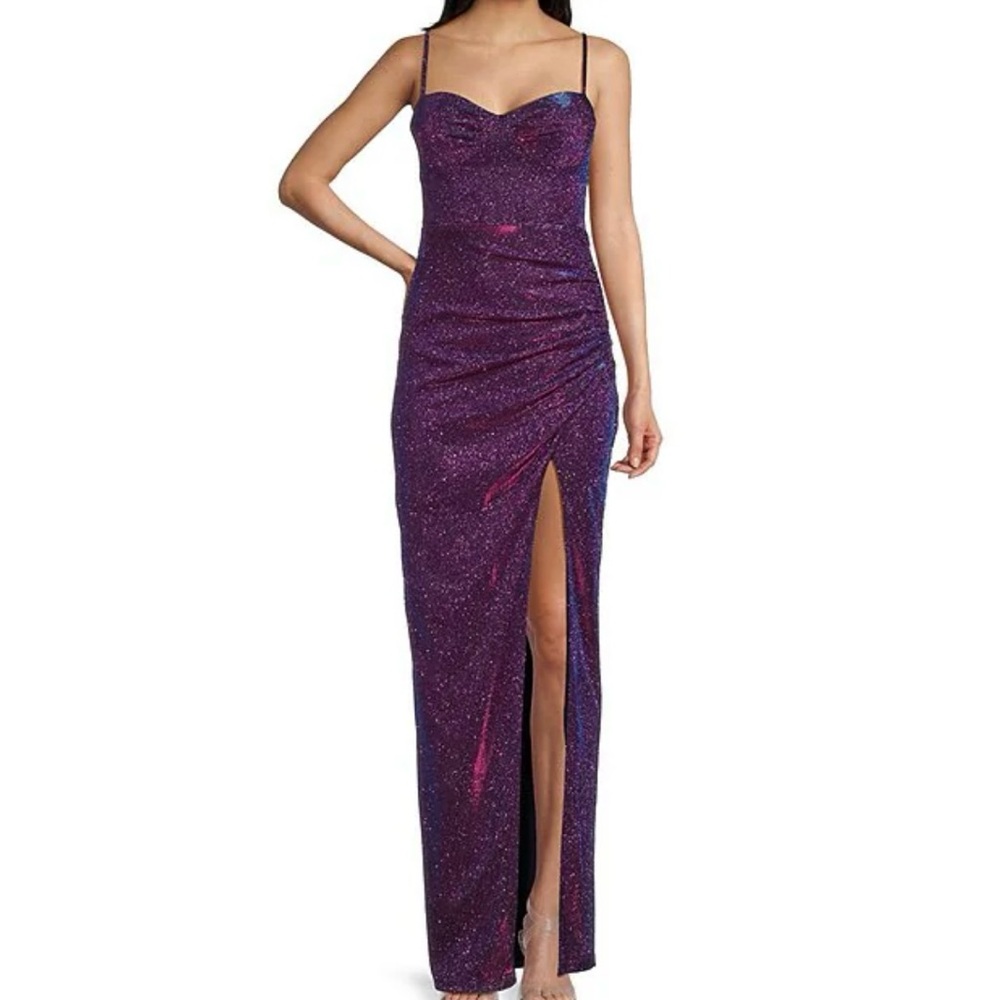 Cynthia Rowley Purple Prom Gown with Sweetheart Neckline